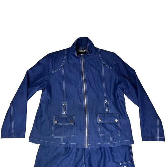 MONTEREY BAY Women's Navy Blue Windbreaker Set Jacket Size XL Pants Size PL - Picture 5 of 16